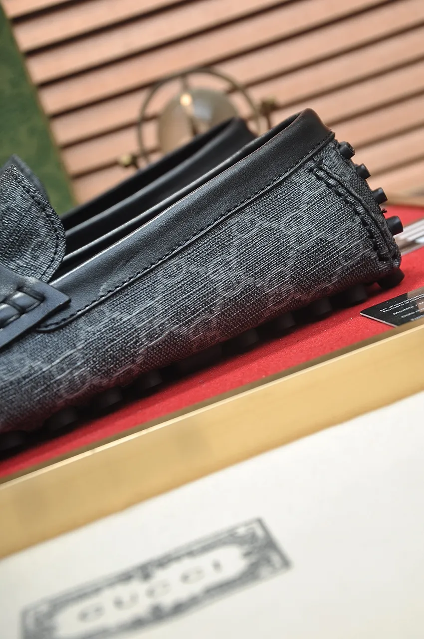 Men's Men's Shoes💰420💶【GUCCI】 (High-end Niuli) New 🍀Gucci*——Gucci Doudou Shoes! Made of imported original cowhide, the inner top layer is comfortable cowhide lining! Original wear-resistant rubber outsole! High quality products! Code number 38-44!
